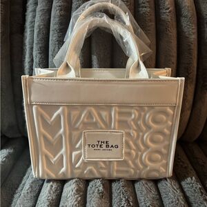 Marc Jacobs Cream Embossed Tote Bag